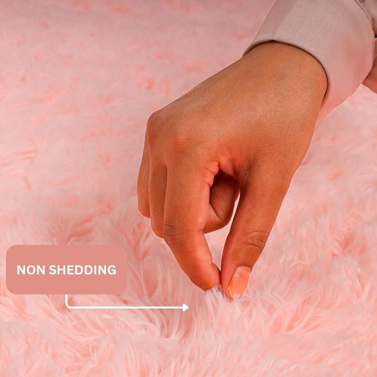 Large Pink Shaggy Rug 200x290cm Soft Fluffy Thick Pile Non Slip Bedroom Carpet - Kwikley