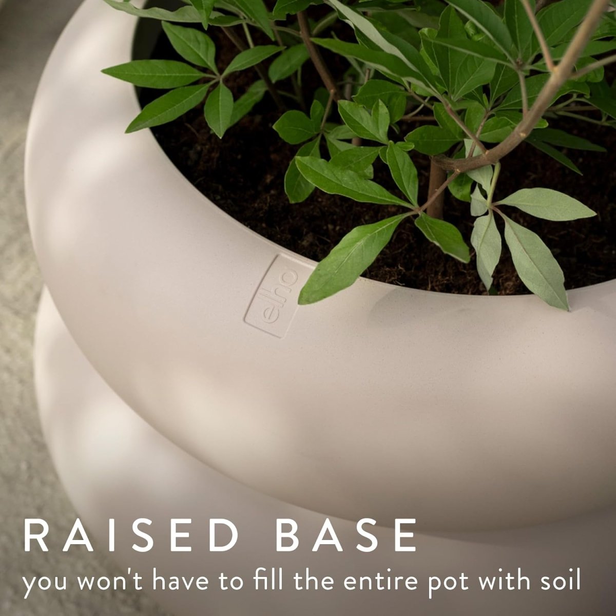 Large Plant Pot 60cm Beige Indoor Outdoor Recycled Plastic - Kwikley