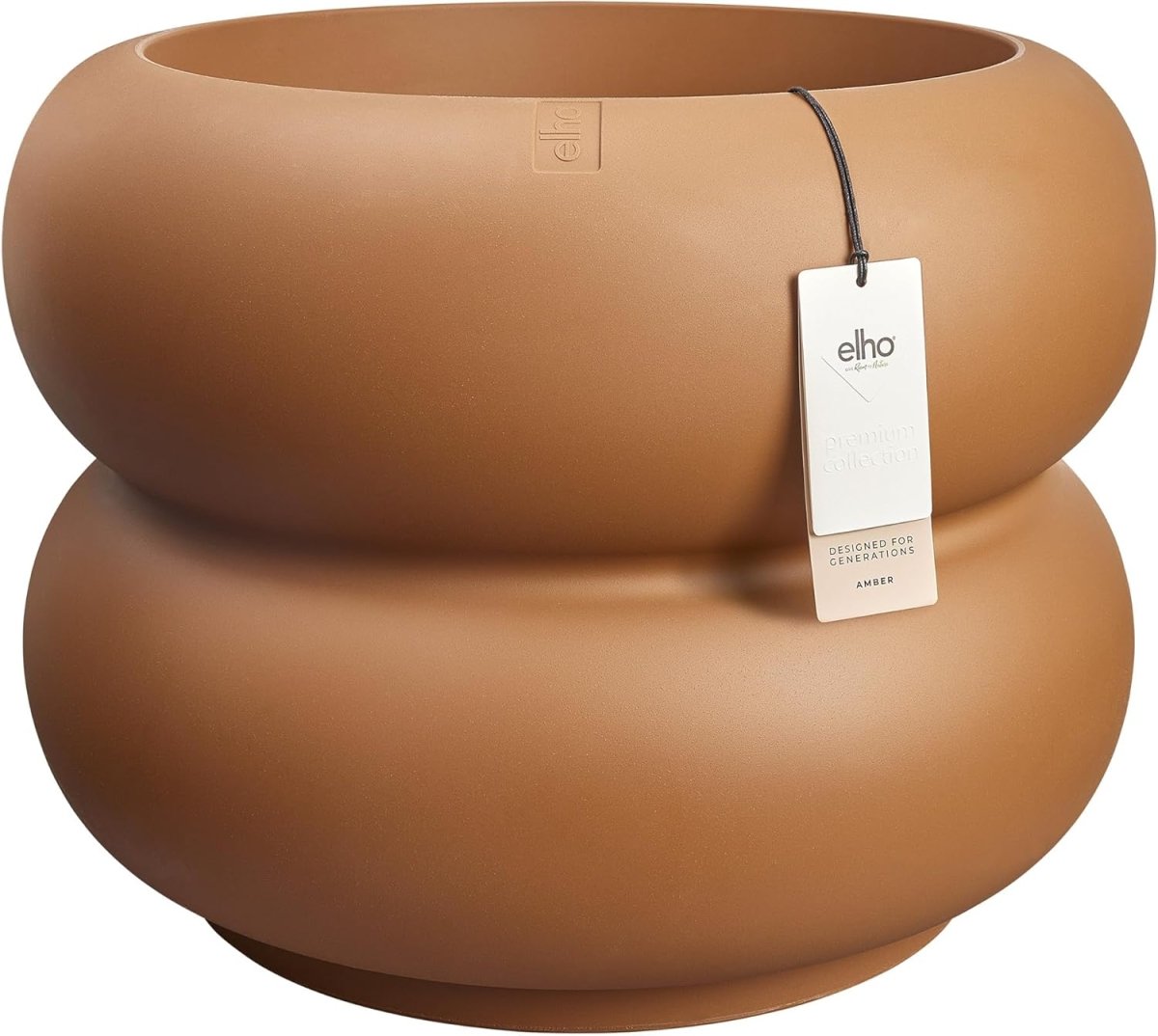 Large Plant Pot 60cm Caramel Indoor Outdoor Recycled Plastic - Kwikley