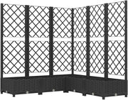 Large Planter with Trellis 120cm Raised Garden Bed Black Outdoor - Kwikley