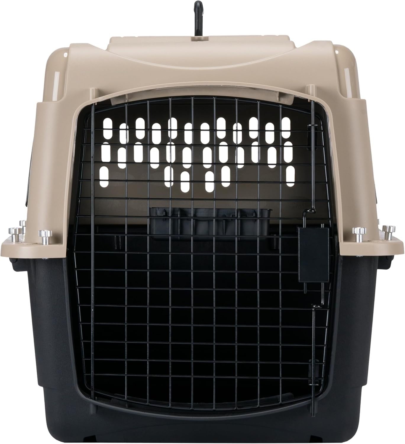 Large Plastic Pet Travel Crate 71x52x55cm Airy Lockable Dog Carrier Kennel - Kwikley