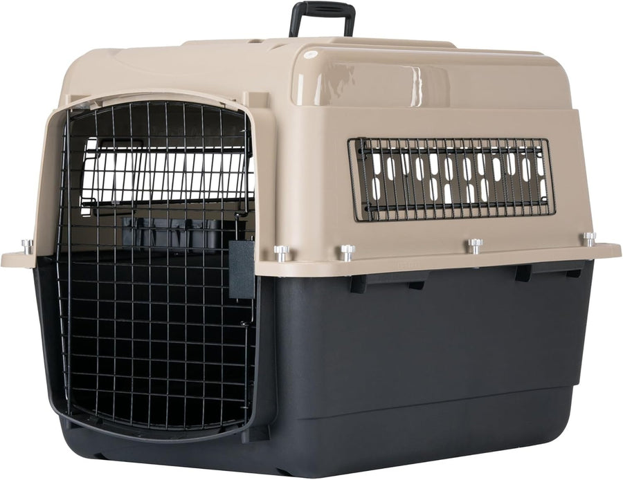 Large Plastic Pet Travel Crate 71x52x55cm Airy Lockable Dog Carrier Kennel - Kwikley