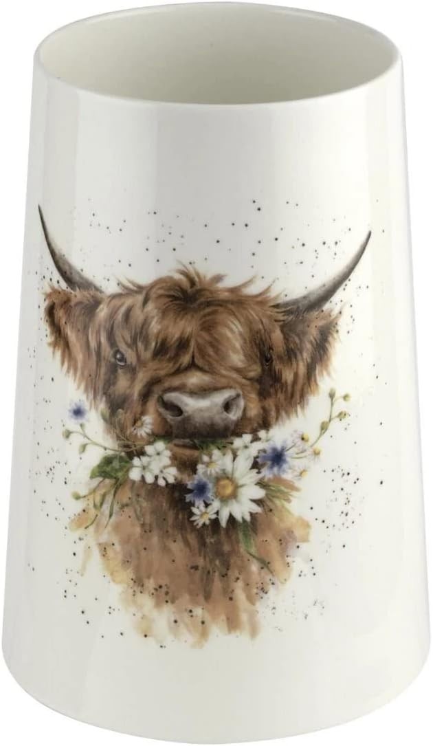 Large Porcelain Flower Vase 20cm Decorative Bottle Vase Country Home Décor - Kwikley