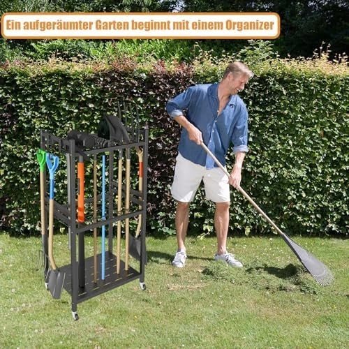 Large Portable Tool Rack on Wheels 42x30x80cm 35 Slots 3 - Tier Organizer - Kwikley