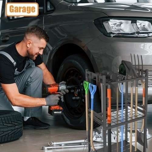 Large Portable Tool Rack on Wheels 42x30x80cm 35 Slots 3 - Tier Organizer - Kwikley