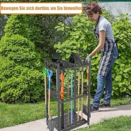 Large Portable Tool Rack on Wheels 42x30x80cm 35 Slots 3 - Tier Organizer - Kwikley
