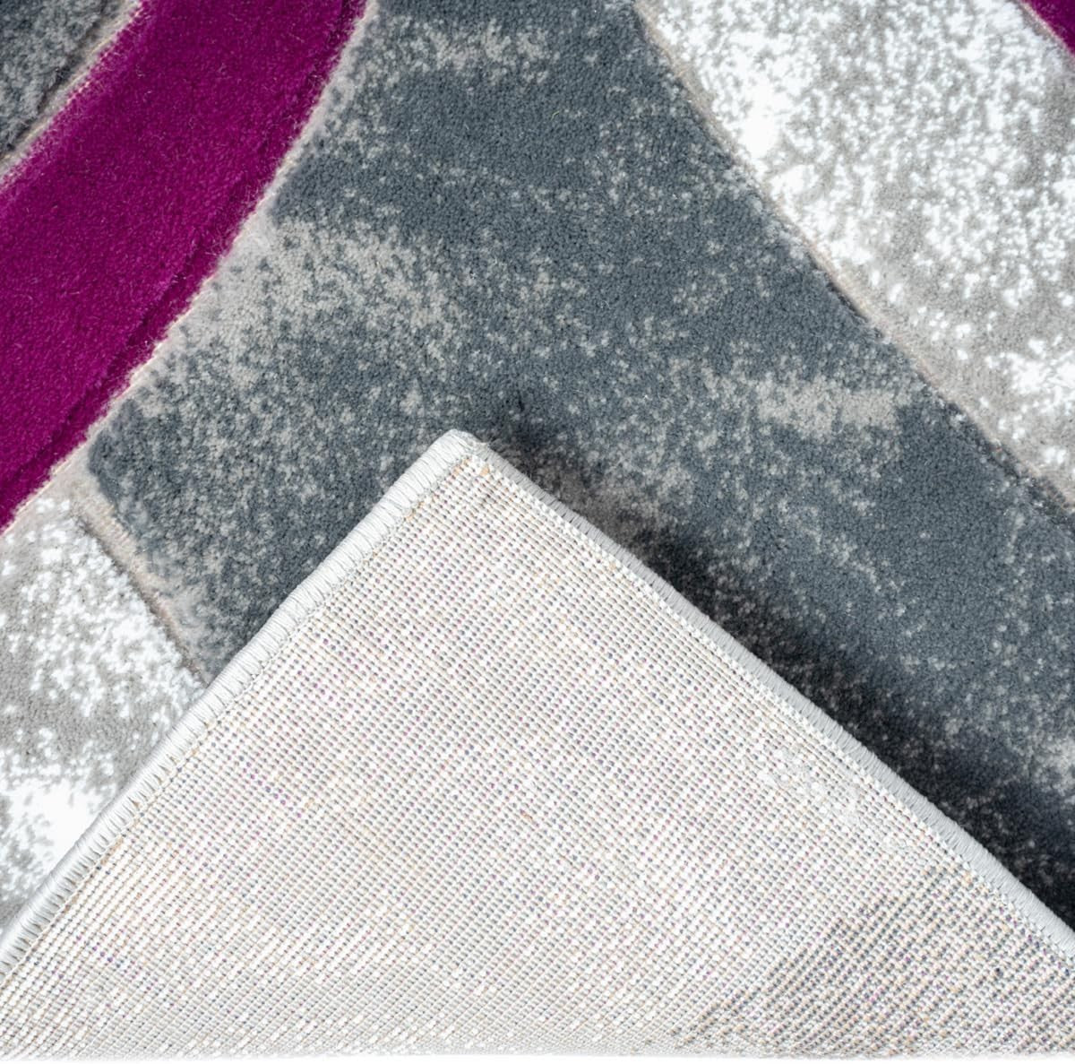 Large Purple Washable Shaggy Area Rug 200x290cm Soft Non Slip Living Room Carpet - Kwikley