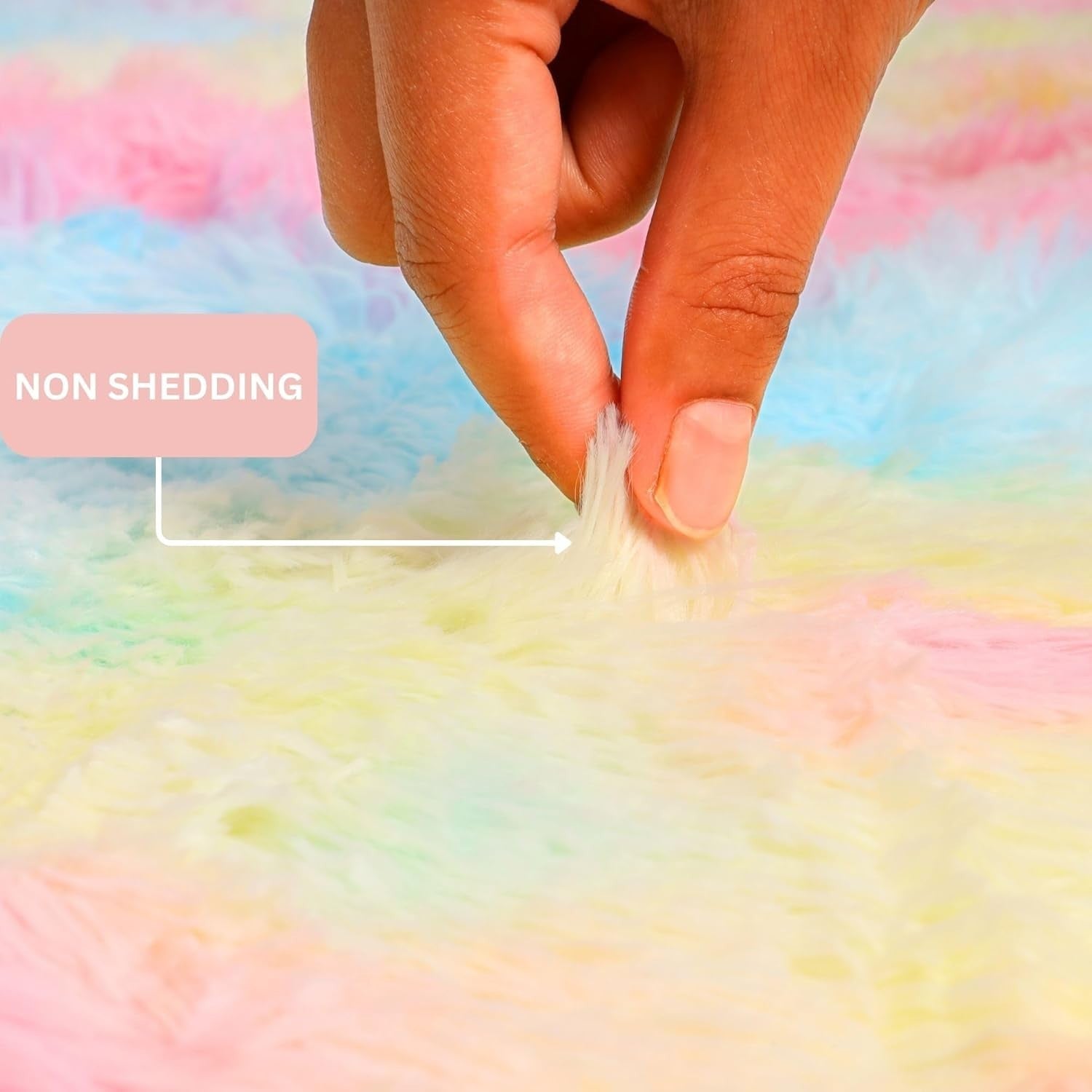 Large Rainbow Shaggy Rug 200x290cm Soft Fluffy Thick Pile Non Slip Carpet - Kwikley