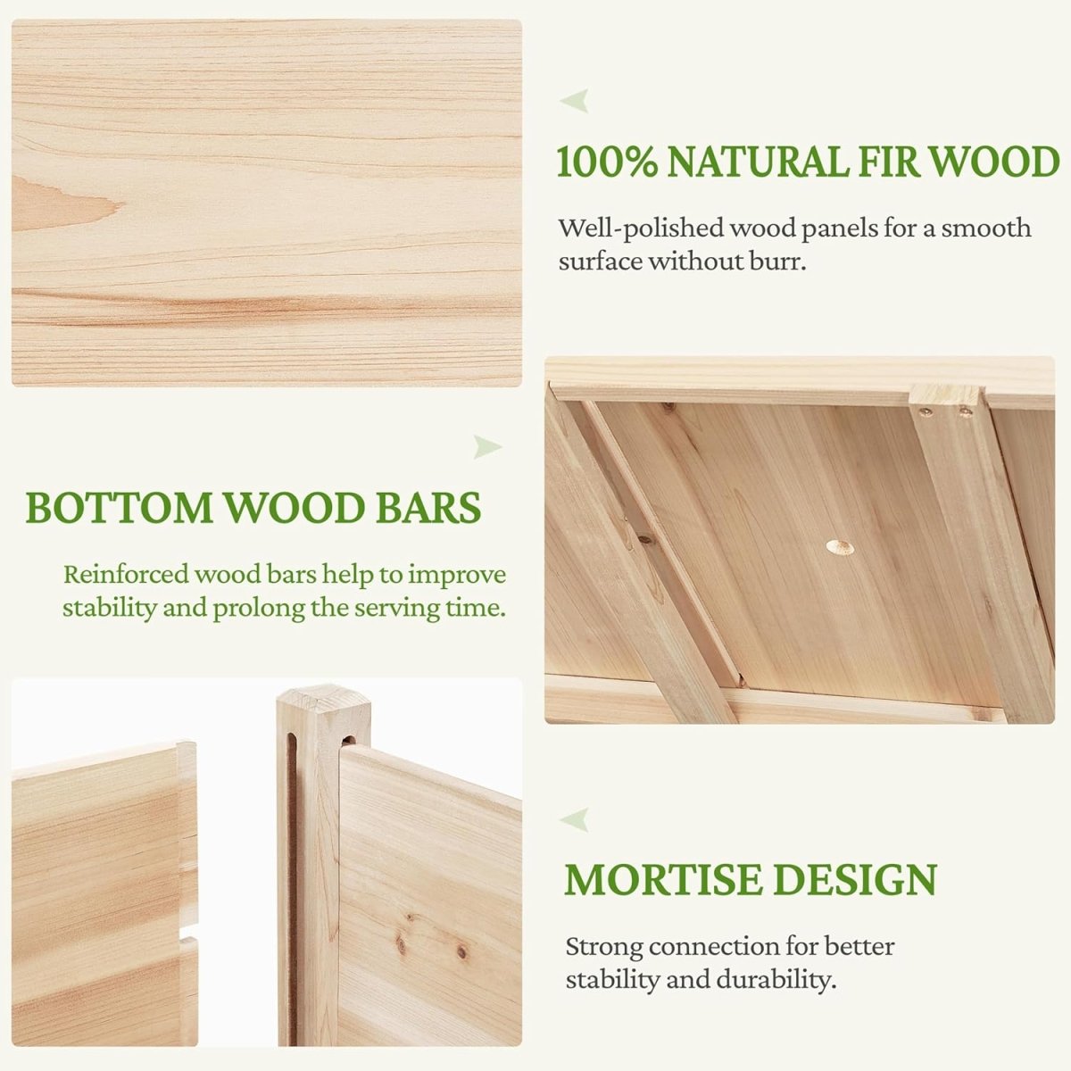 Large Raised Garden Bed Wooden Planter with Shelf Vegetable Herb Box - Kwikley