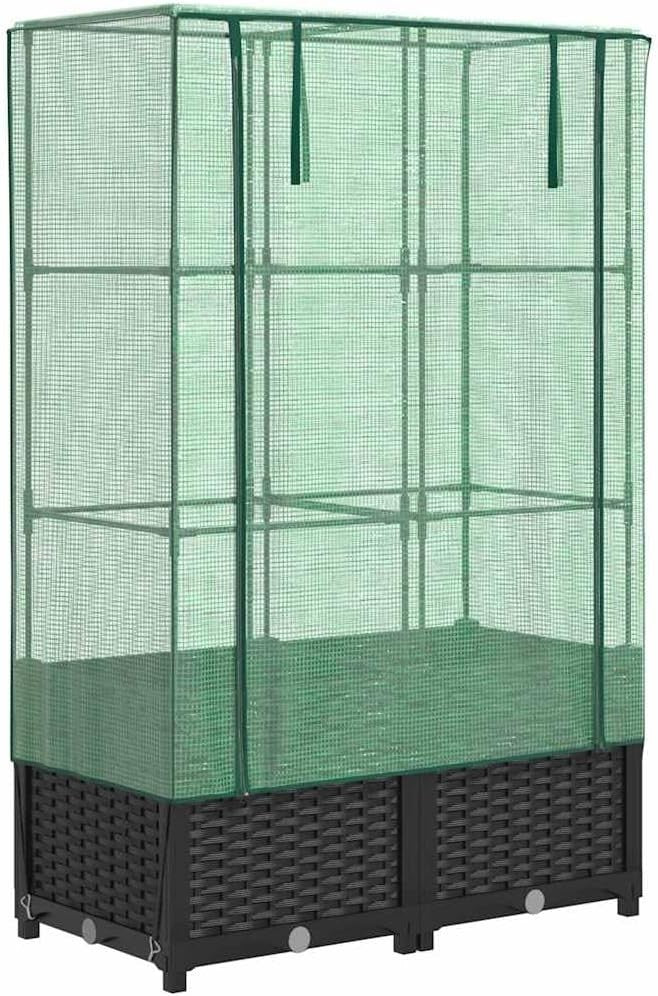 Large Raised Garden Planter with Greenhouse Cover 80x40x138cm | Weatherproof - Kwikley