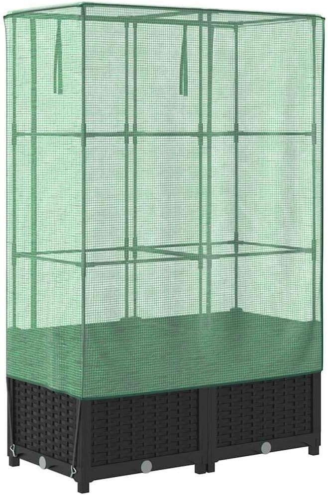 Large Raised Garden Planter with Greenhouse Cover 80x40x138cm | Weatherproof - Kwikley