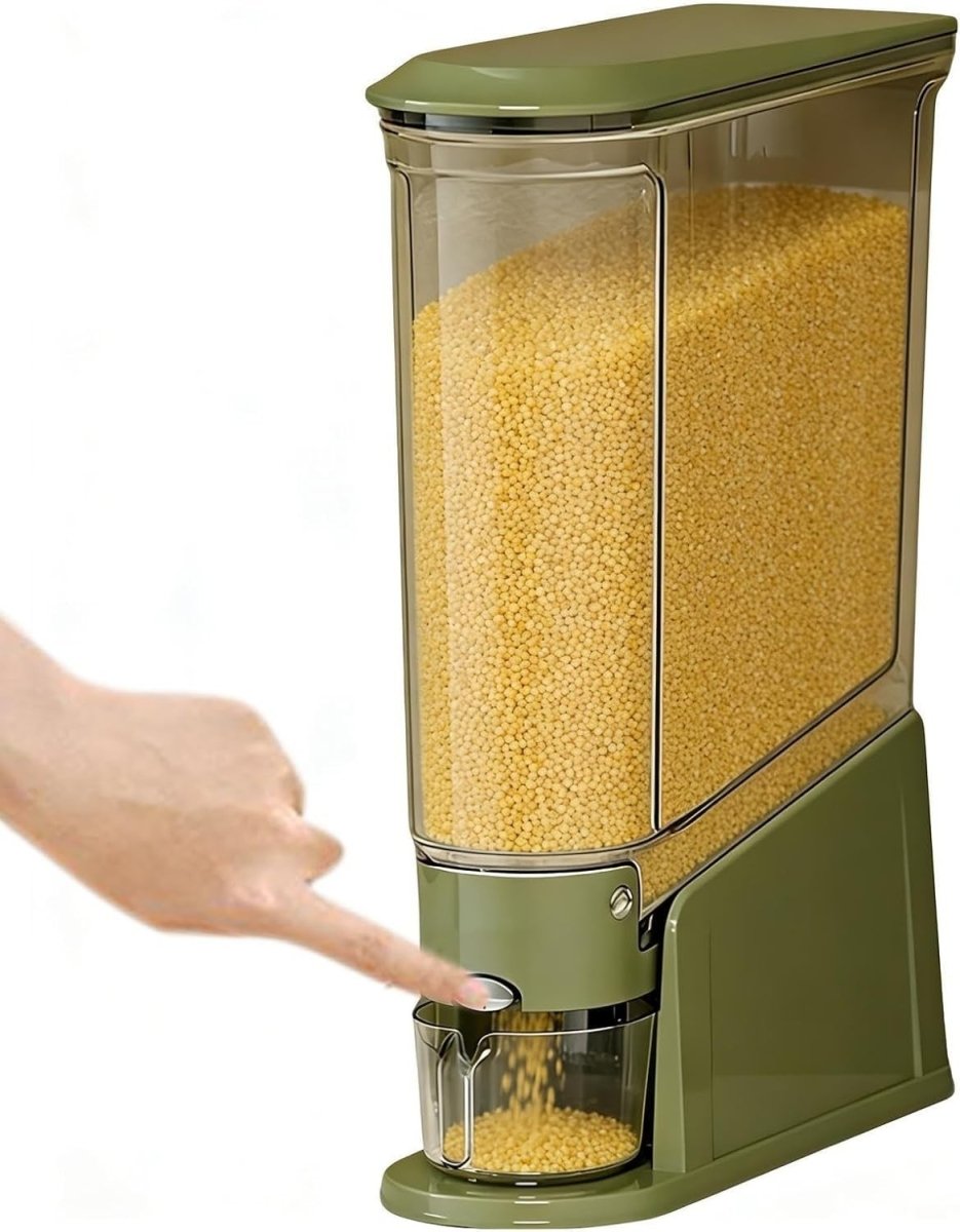 Large Rice Dispenser Portion Control Dry Food Storage Pantry Bin - Kwikley