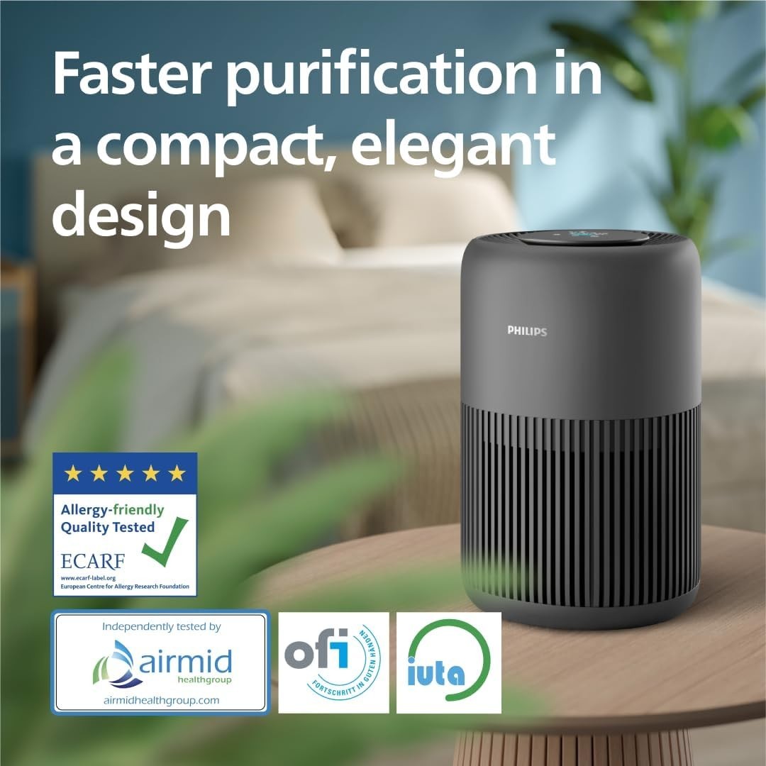 Large Room Air Purifier 65m² HEPA Carbon Quiet Allergy Relief 250m³/h - Kwikley
