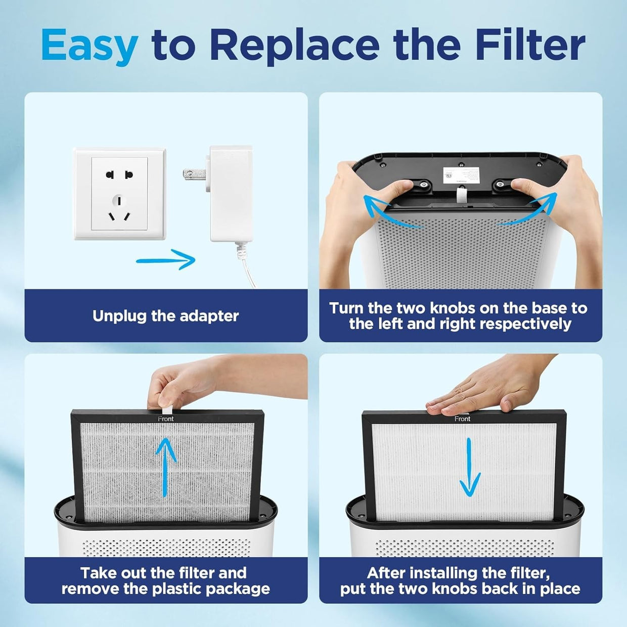 Large Room Air Purifier H13 HEPA Auto Mode PM2.5 Sensor Quiet - Kwikley