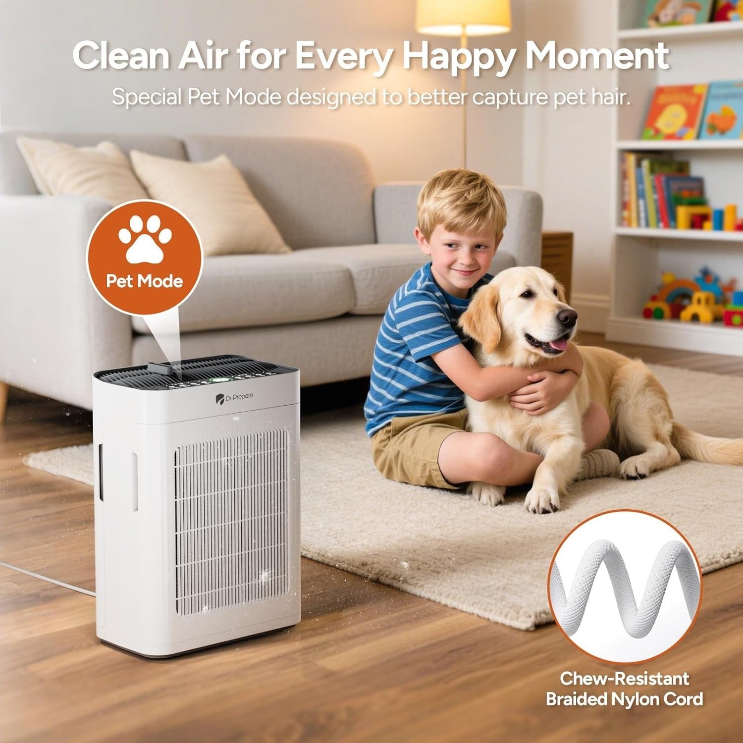 Large Room HEPA Air Purifier 3000ft² Quiet 20dB Pet Smoke Auto - Kwikley