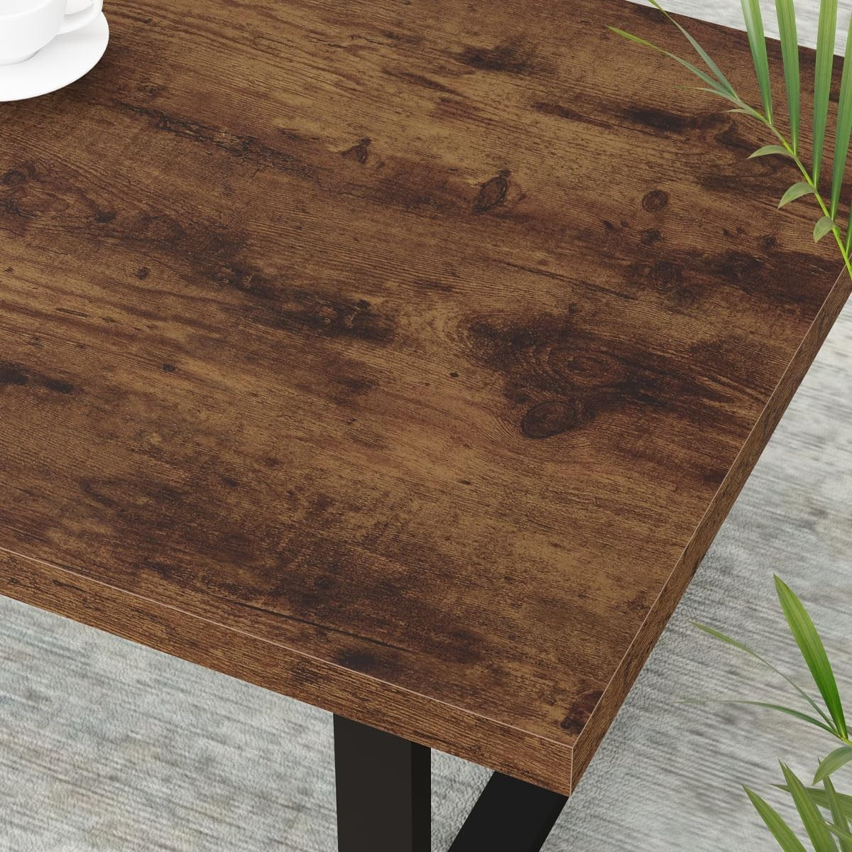Large Rustic Coffee Table 160cm Industrial Wood Metal Centre Table Living Room - Kwikley