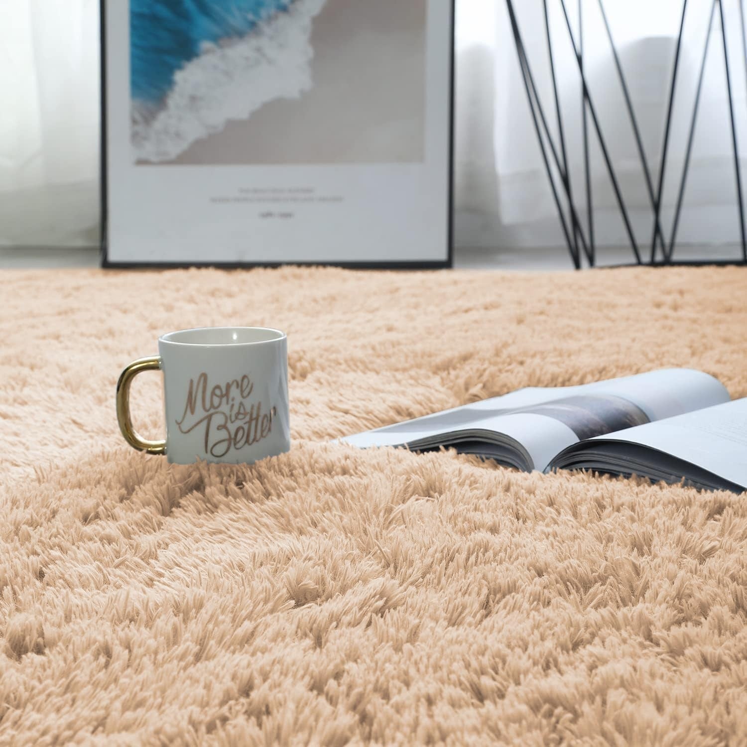 Large Shaggy Rug 80x150cm Set of 2 Soft Plush Anti Slip Fluffy Carpet - Kwikley