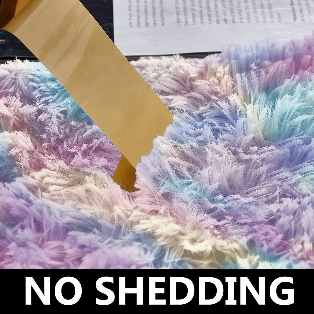 Large Shaggy Rug 80x150cm Set of 2 Soft Plush Anti Slip Fluffy Carpet Rainbow - Kwikley