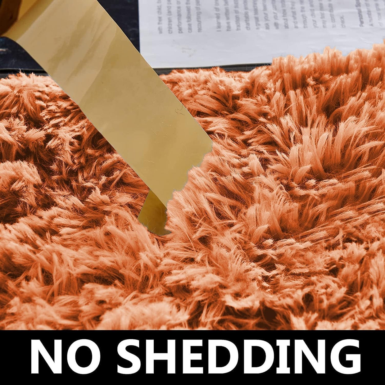 Large Shaggy Rug 80x150cm Set of 2 Soft Plush Anti Slip Fluffy Carpet Rust - Kwikley