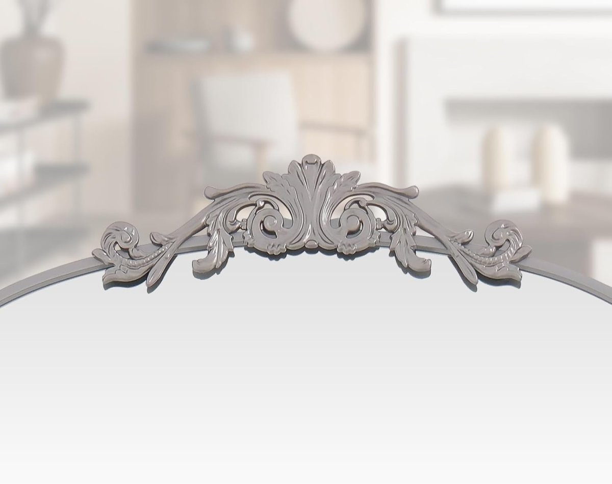 Large Silver Arch Mirror 180x76cm Wall Leaning Full Body Dressing Mirror - Kwikley