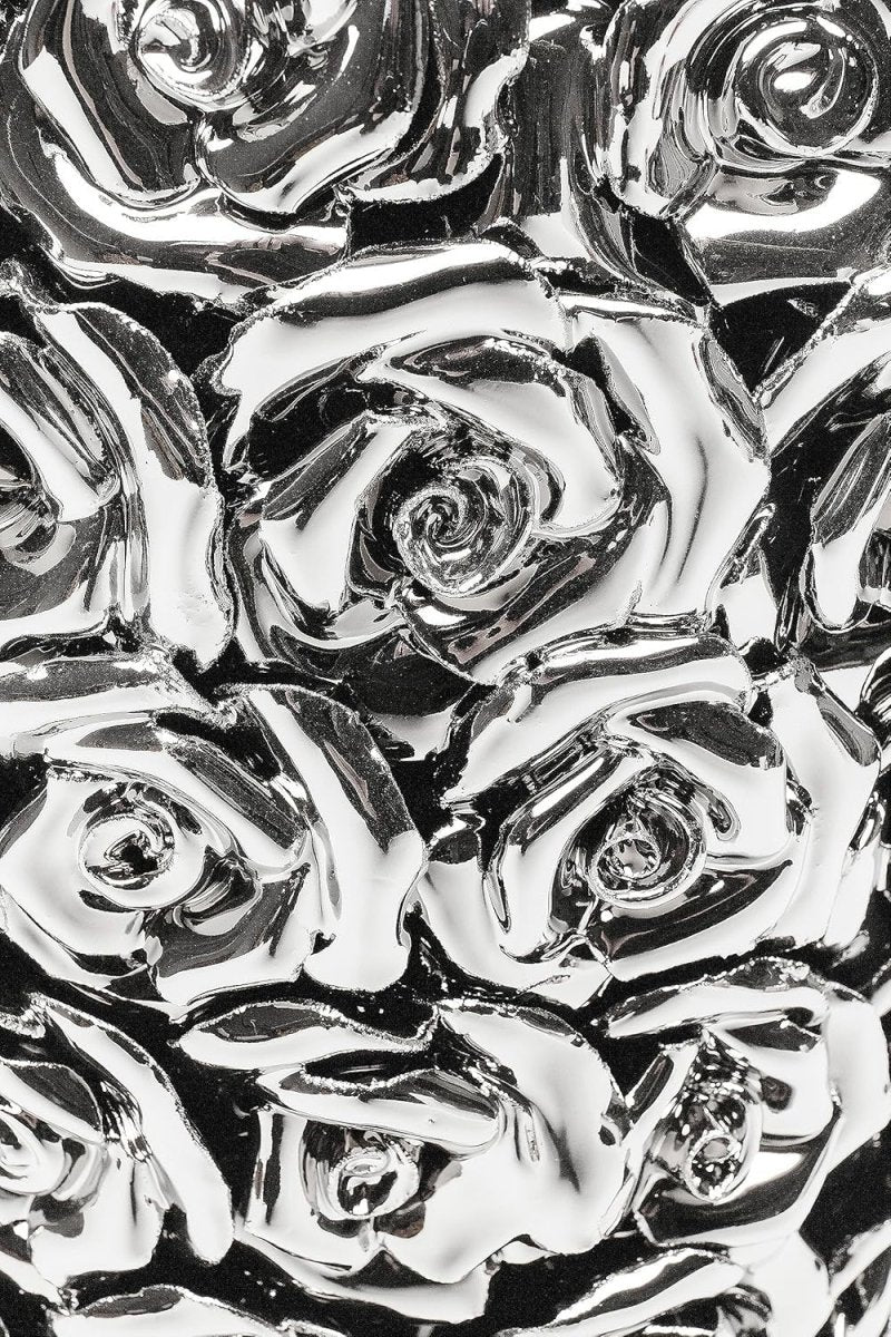 Large Silver Chrome Rose Vase 45cm Luxury Sculptural Flower Home Decor - Kwikley