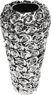 Large Silver Chrome Rose Vase 45cm Luxury Sculptural Flower Home Decor - Kwikley