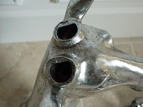 Large Silver Stag Head Sculpture 65cm Freestanding or Wall - Kwikley