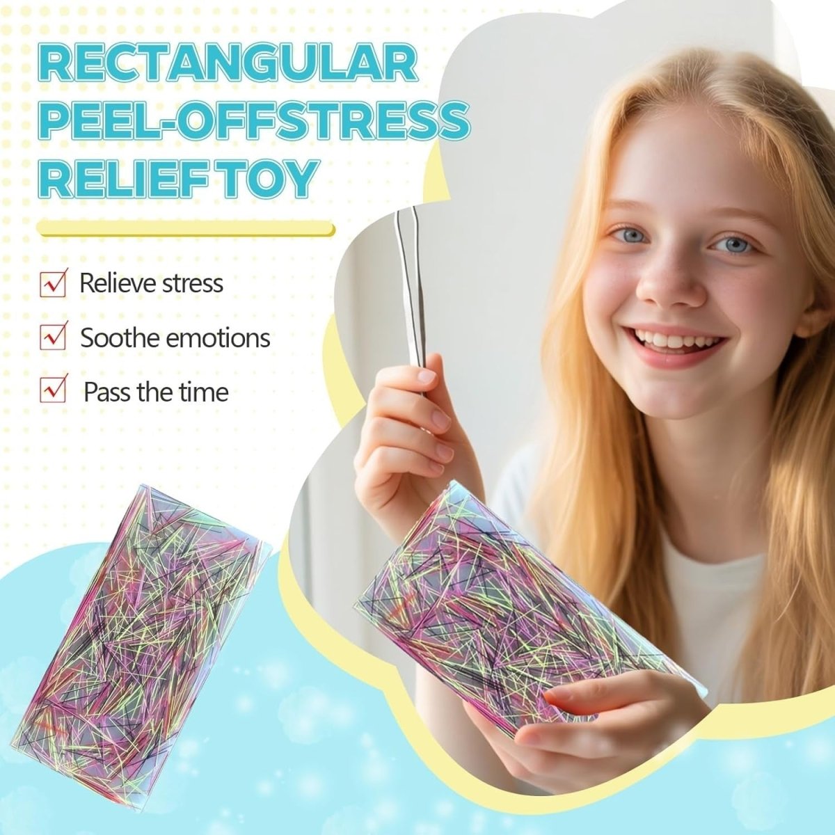 Large Skin Picking Fidget Box Silicone Pull Toy Anxiety Relief - Kwikley
