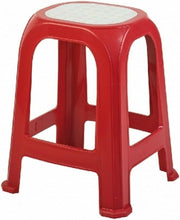 Large Stackable Plastic Garden Stool Red Indoor Outdoor Chair Table - Kwikley