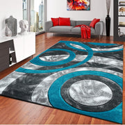 Large Teal Shaggy Area Rug 200x290cm Soft Non Slip Living Room Carpet - Kwikley