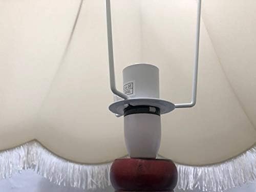 Large Traditional Cream Gold Bell Lampshade Fully Lined Scalloped 22in - Kwikley