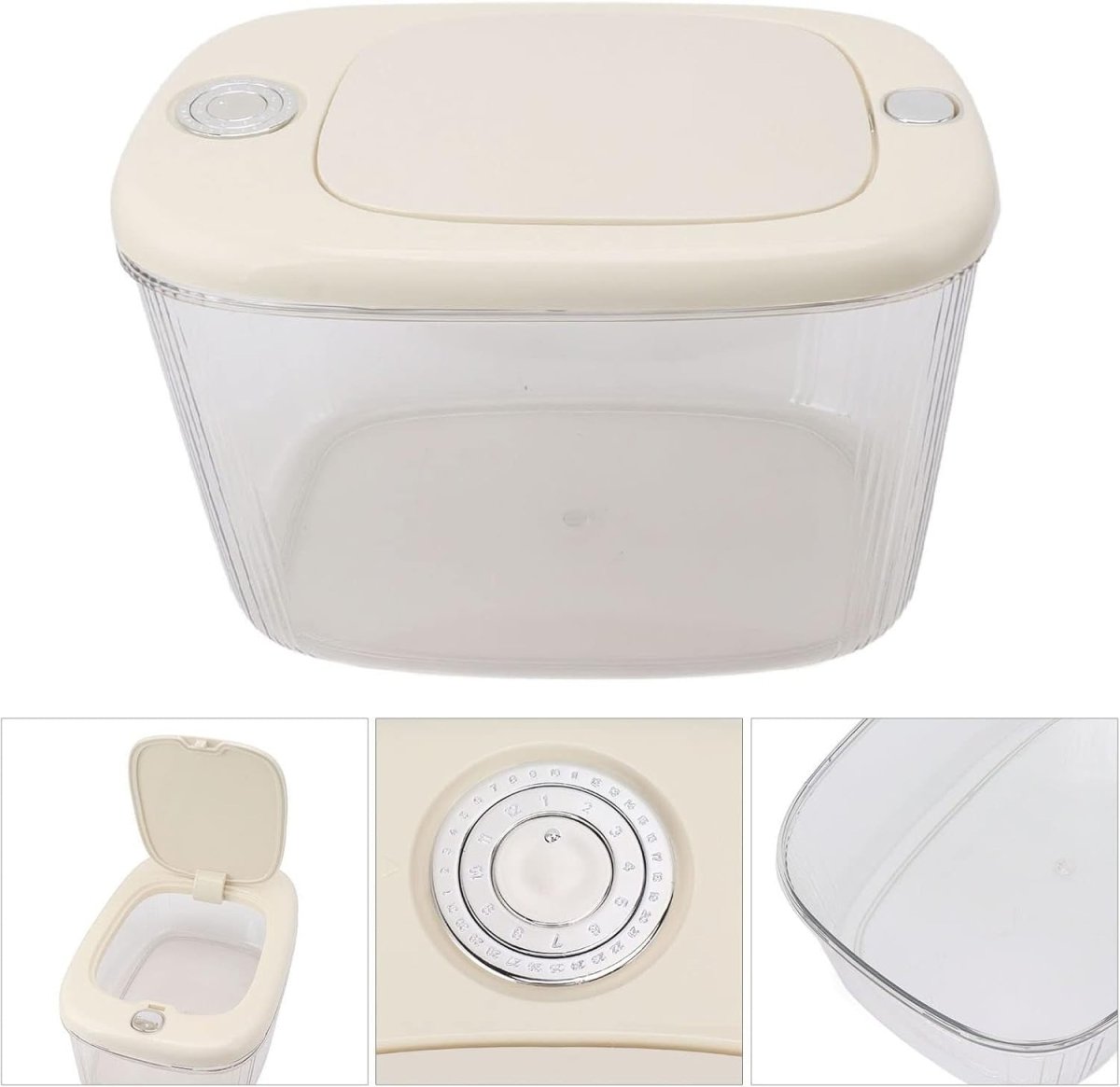 Large Transparent Rice Storage Container Airtight Grain Dog Food Bin - Kwikley