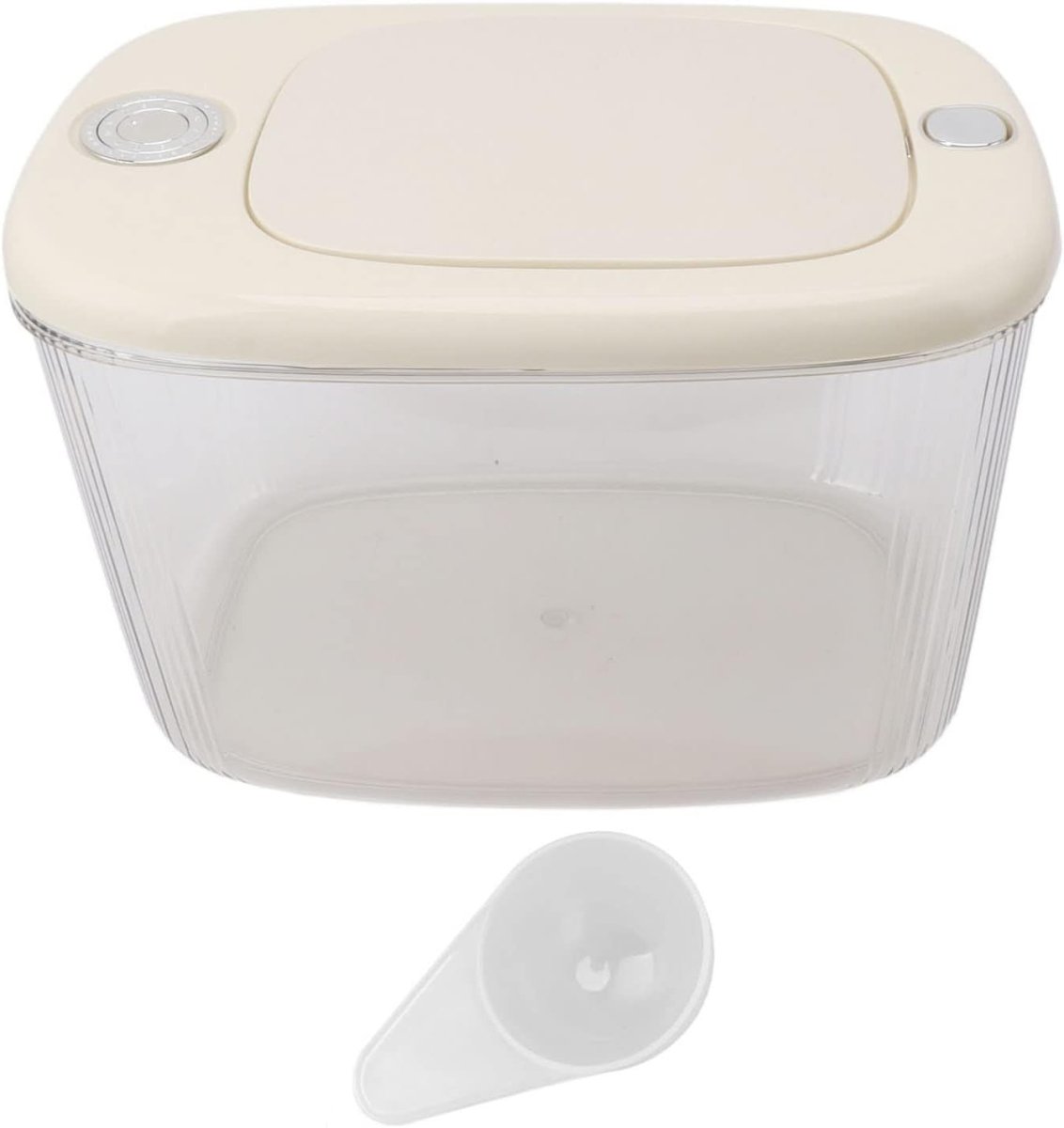 Large Transparent Rice Storage Container Airtight Grain Dog Food Bin - Kwikley