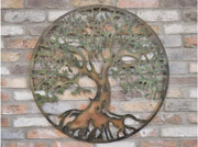 Large Tree of Life Metal Wall Art 80cm Rustic Garden Decor - Kwikley