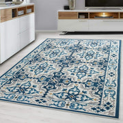 Large Vintage Floral Rug 200x290cm Soft Non - Slip Blue Carpet Living Room Bedroom - Kwikley