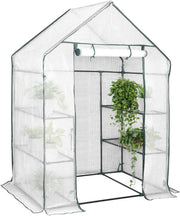 Large Walk - In Garden Greenhouse | Heavy - Duty PE Cover | 6 Shelves | Steel Frame - Kwikley