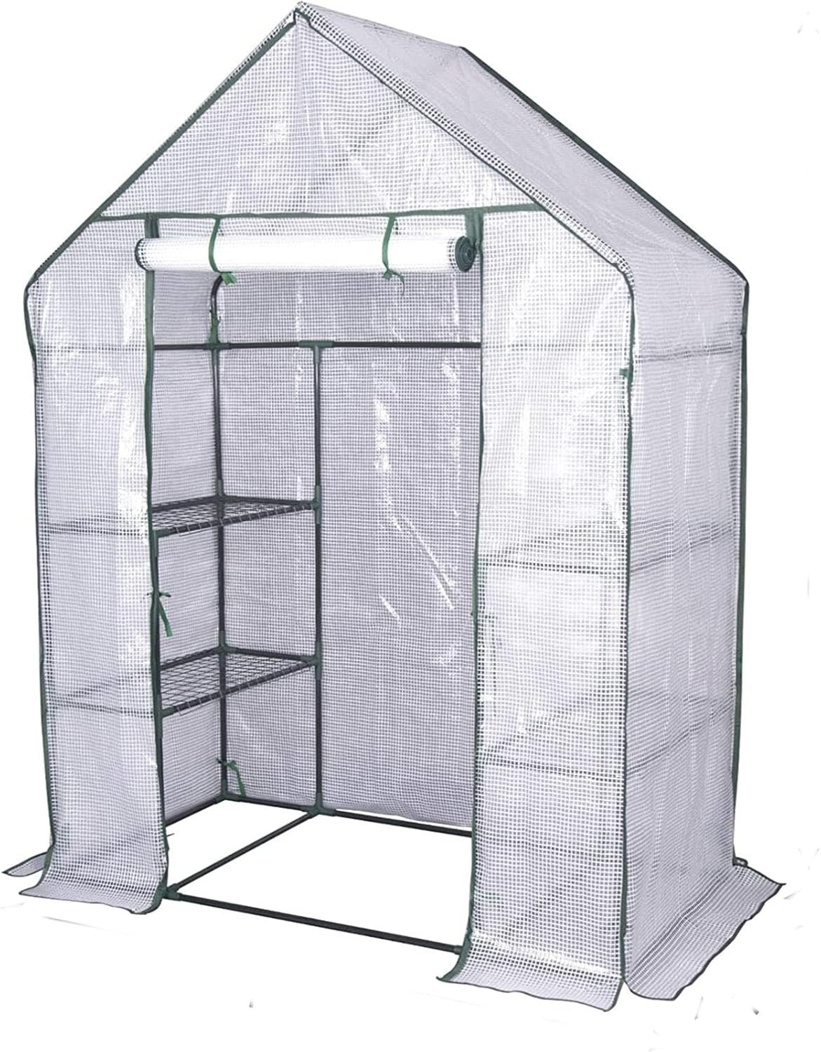 Large Walk - In Garden Greenhouse | Heavy - Duty PE Cover | 6 Shelves | Steel Frame - Kwikley