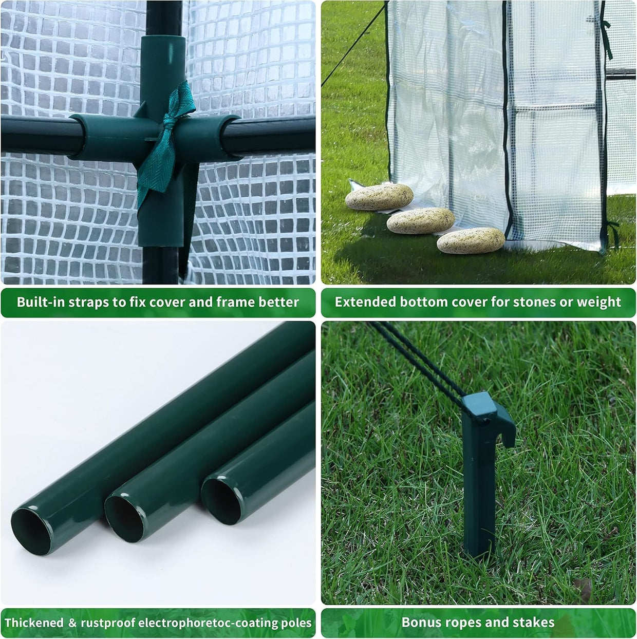 Large Walk - In Greenhouse 10 Shelves | Reinforced PE Cover | Heavy Steel Frame - Kwikley