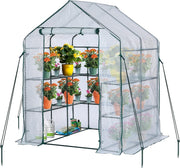 Large Walk - In Greenhouse 10 Shelves | Reinforced PE Cover | Heavy Steel Frame - Kwikley