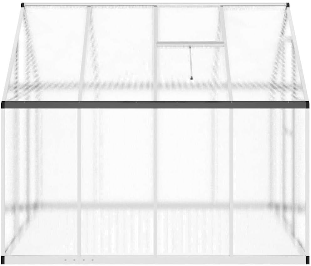 Large Walk - In Greenhouse 224x169x195cm Silver Aluminium Frame UV Polycarbonate - Kwikley