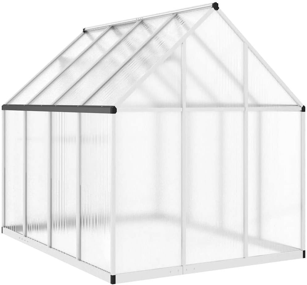 Large Walk - In Greenhouse 224x169x195cm Silver Aluminium Frame UV Polycarbonate - Kwikley
