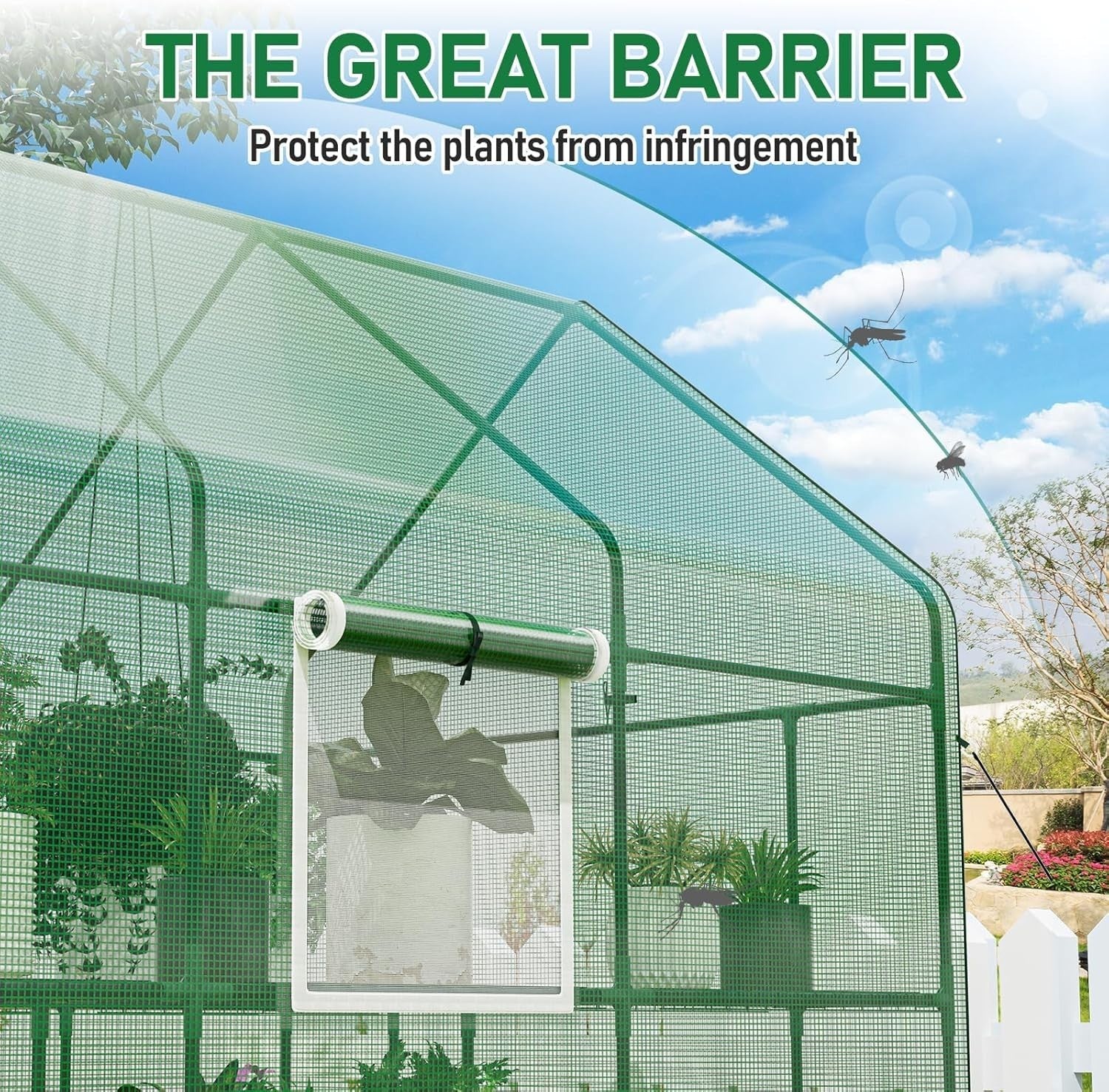Large Walk - In Greenhouse 3 Tier | Reinforced Steel Frame | Waterproof PE Cover - Kwikley