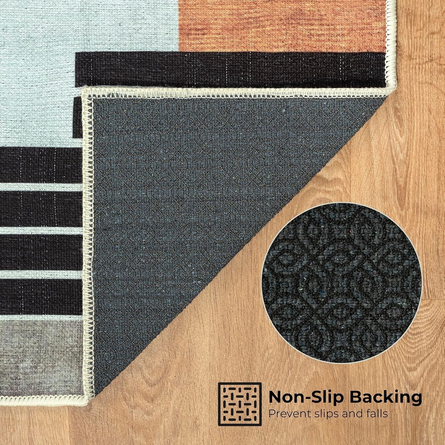 Large Washable Rug 200x290cm Modern Geometric Non - Slip Soft Area Carpet Home - Kwikley