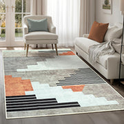 Large Washable Rug 200x290cm Modern Geometric Non - Slip Soft Area Carpet Home - Kwikley