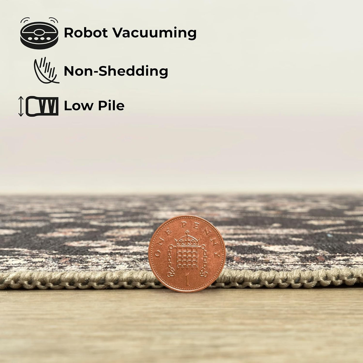 Large Washable Rug 200x290cm Non - Slip Vintage Pattern Area Carpet Living Room - Kwikley