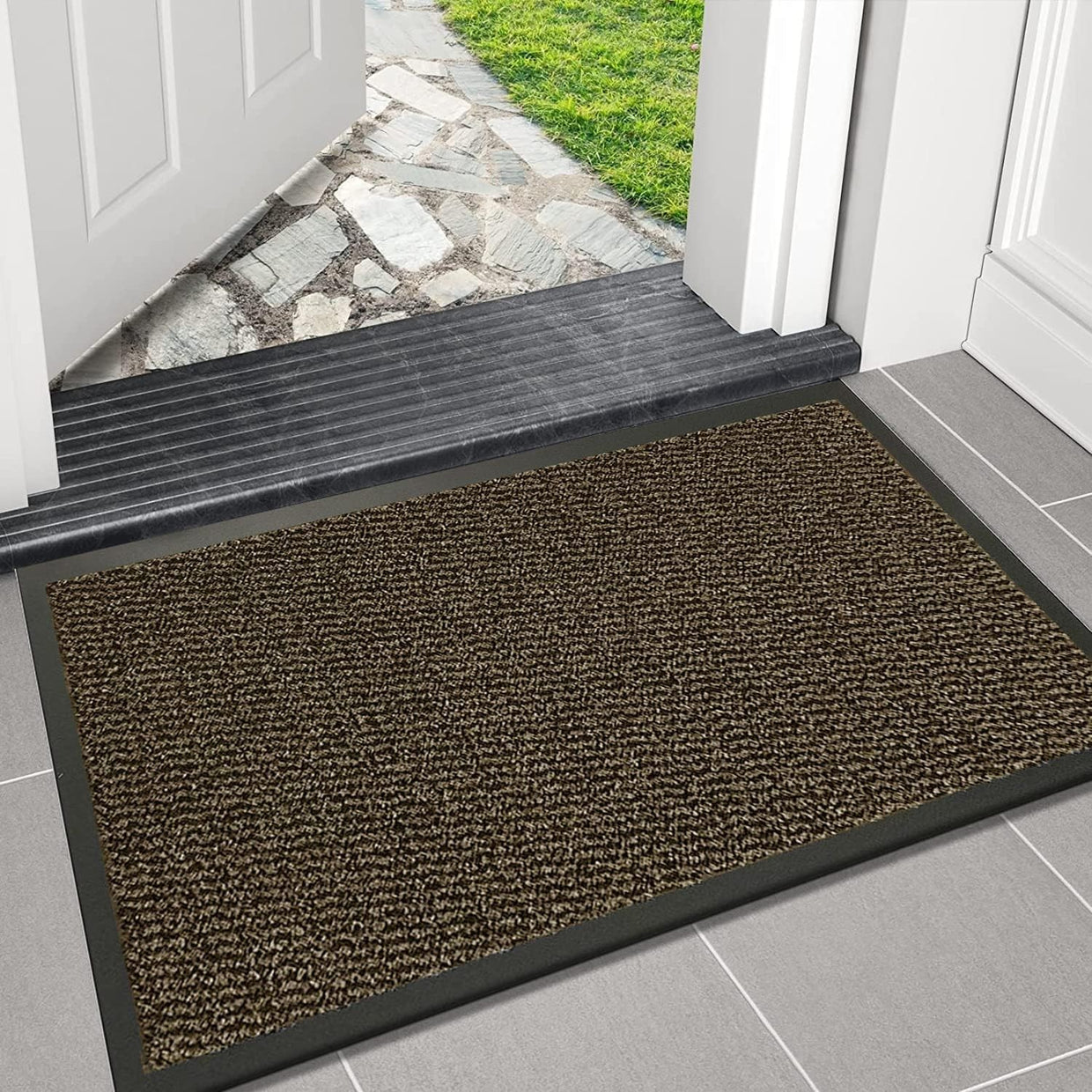 Large Waterproof Entrance Mat 120x150cm Non Slip Heavy Duty Indoor Floor Rug - Kwikley