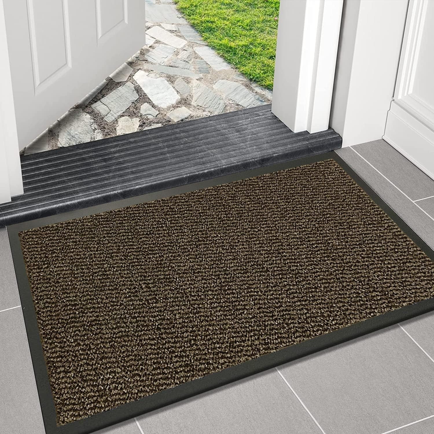 Large Waterproof Entrance Mat 120x150cm Non Slip Heavy Duty Indoor Floor Rug - Kwikley