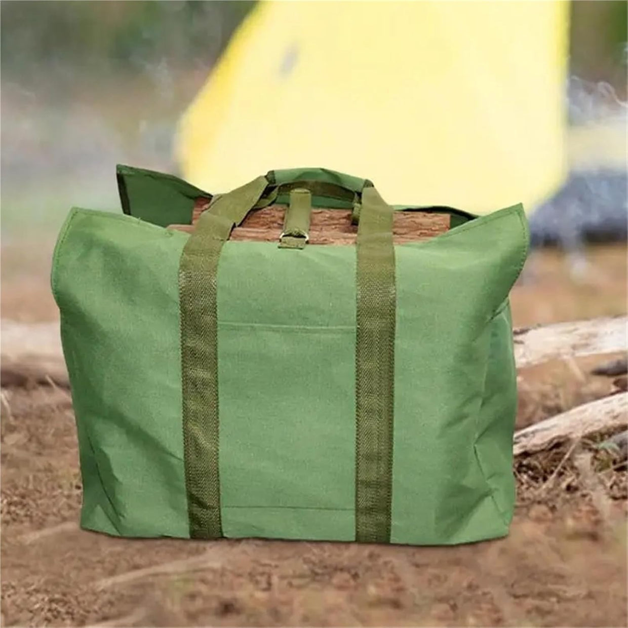 Large Waterproof Firewood Carrier Bag Indoor Outdoor Heavy Duty Log Holder - Kwikley