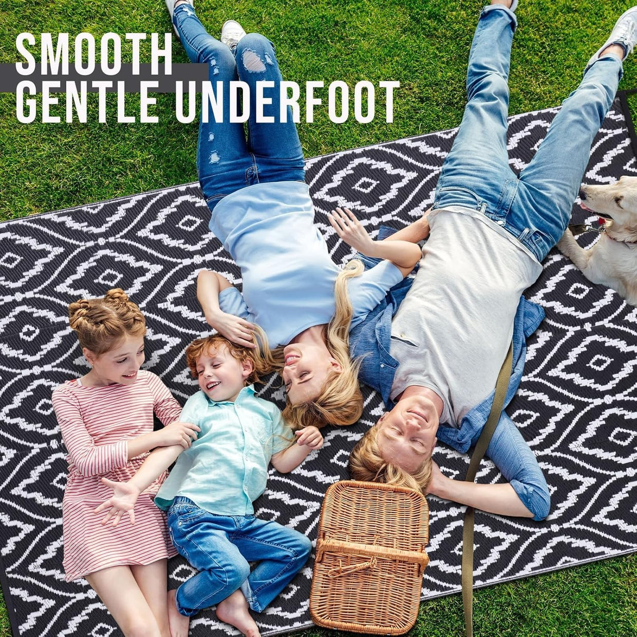 Large Waterproof Outdoor Rug 180x270cm Reversible UV Patio Garden Mat - Kwikley