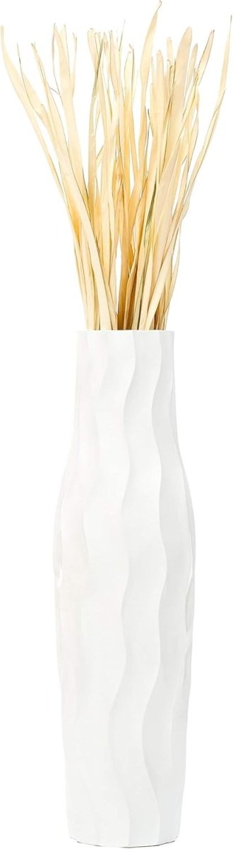 Large White Floor Vase 85cm Tall Farmhouse Decorative Vase for Pampas - Kwikley